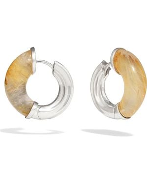 Awe Inspired Star-Carved Hoop Earrings - Metallic
