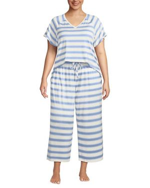 Lands' End Cooling Pajama Set - Blue