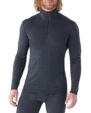 Smartwool Classic Thermal Merino Base Layer Quarter Zip Pullover - Blue