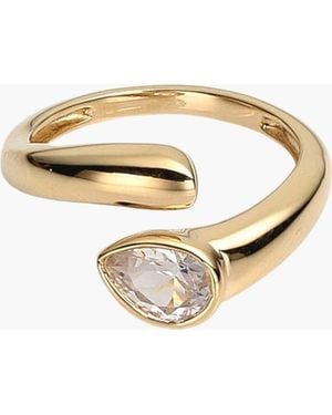 AUrate New York Lab Grown Sapphire Pear Ellipse Ring - Metallic
