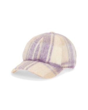 Treasure & Bond Brushed Plaid Baseball Cap - Pink