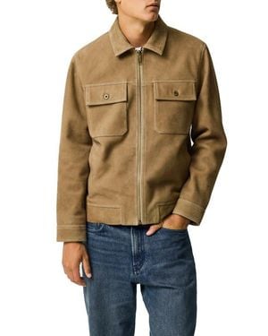 Rodd & Gunn Waitomo Caves Sueded Leather Jacket - Natural