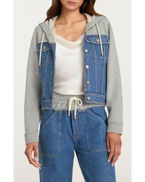 Cinq À Sept Sutton Denim Mixed Media Jacket - Blue