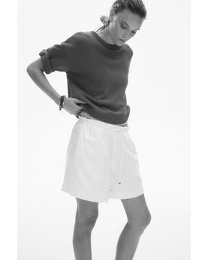 H&M Denim Drawstring Shorts - White