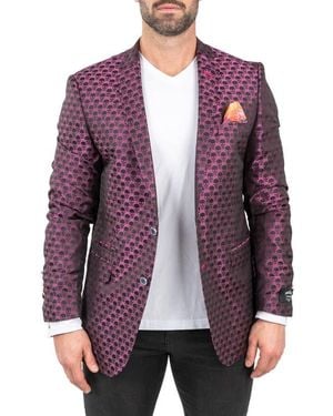 Maceoo Skullrepeat Jacquard Blazer - Purple