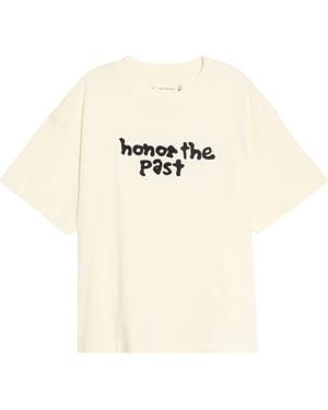 Honor The Gift Honor The Past Cotton Graphic T-Shirt - White