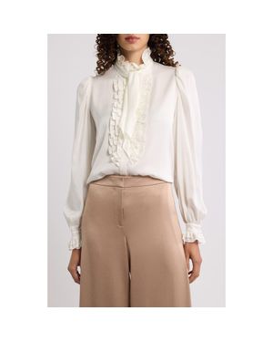 Kobi Halperin North Tie Neck Silk Blend Blouse - White