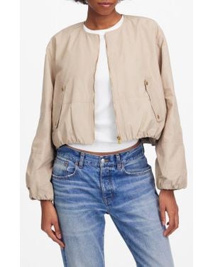 Madewell Bubble Sleeve Bomber Jacket - Natural