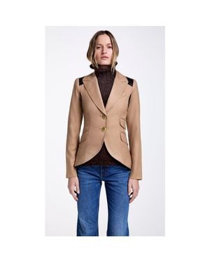 Smythe Rifle-Patch Equestrian Blazer - Blue