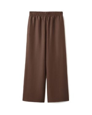 Mango Wide Leg Palazzo Pants - Brown