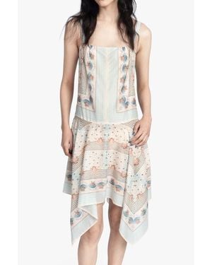 Anna Sui Heritage Scarf Print Dress - Blue