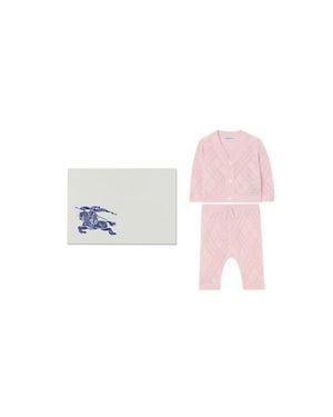 Burberry Check Cashmere Two-Piece Set - Pink