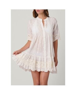 Shoshanna Milos Eyelet Mini Dress Cover Up - White