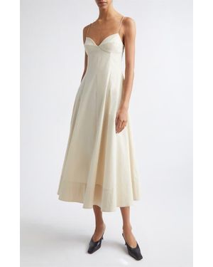 St. Agni Cotton Blend Cami Midi Dress - Natural