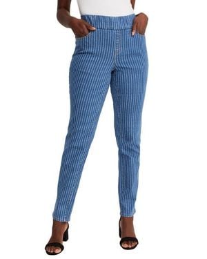 Jessica London Comfort Waist Stretch Denim Straight-Leg Jean - Blue