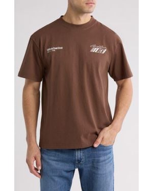 ALPHA COLLECTIVE Los Angeles Champ Race Series Cotton Graphic T-Shirt - Brown