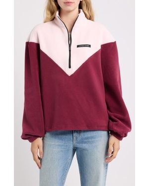 Canada Goose Tayen Quarter Zip Fleece Jacket - Red