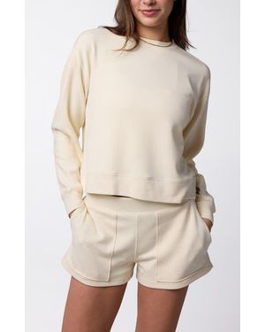 Centerline Athletics Active Lifestyle You Know You Play Cropped Crew Sweatshirt - Natural