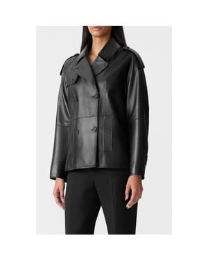 Mackage Dolores Double Breasted Leather Jacket - Black