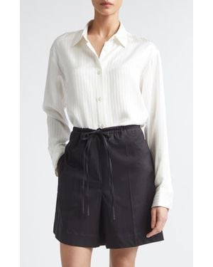 GIA STUDIOS Nicole Jacquard Stripe Button-Up Shirt - White