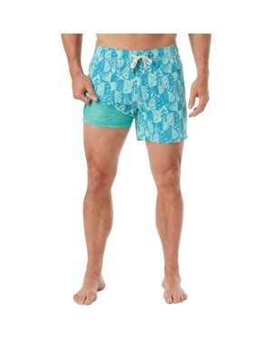 Fair Harbor The Bungalow Water Repellent Swim Trunks - Blue