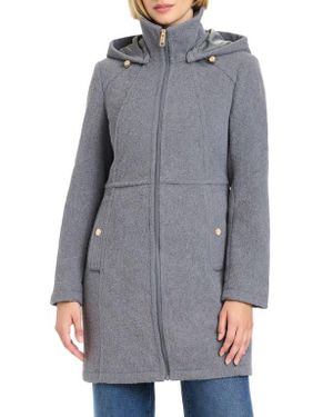 Vince Camuto Walking Coat With Removable Hood - Gray