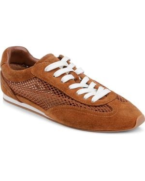 L'Agence Jarah Mixed Media Sneaker - Brown