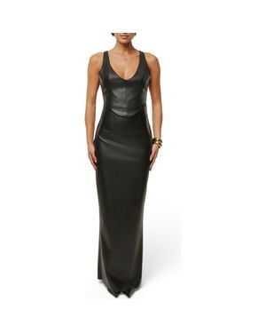 JLUXLABEL Tate Crop Faux Leather Tank - Black