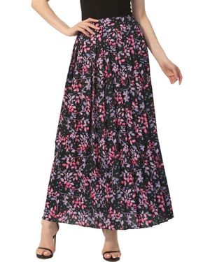 Kimi + Kai Print Box Pleat Maxi Skirt - Purple