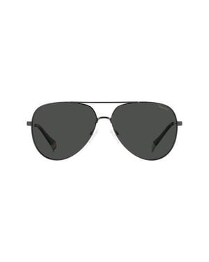 Polaroid 60Mm Polarized Aviator Sunglasses - Black