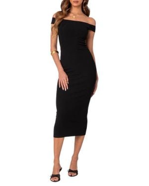 Edikted Kyla Off The Shoulder Dress - Black