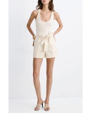 Mango Cotton Short Jumpsuit - Natural
