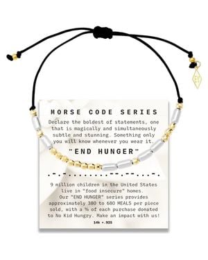 Elliot Young Morse Code Bracelet On Adjustable Cord - White