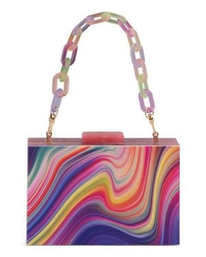 OLGA BERG Dorothy Swirl Print Box Clutch - White