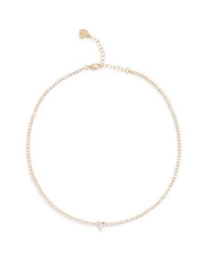 Frasier Sterling A Heartbeat Tennis Necklace - White