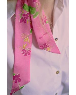 Lost Pattern Beach Blossom Skinny Silk Scarf - Pink