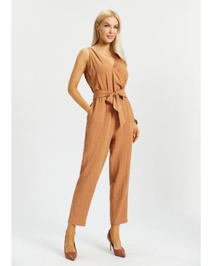 Betabrand Drift Jumpsuit Linenette - White