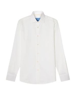 Robert Talbott Reynolds Novelty Cuff Poplin Contemporary Fit Shirt - White