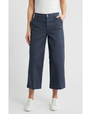 Wit & Wisdom Skyrise Crop Wide Leg Utility Pants - Blue
