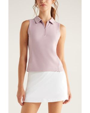 Zella Replay Half Zip Polo Tank - White