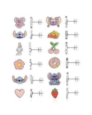 Disney Lilo And Stitch 12 Pairs Earring Set - White