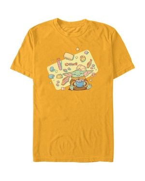 Star Wars: The Mandalorian Star Wars The Mandalorian And Grogu The Child Joyful Meal Graphic T-Shirt - Yellow
