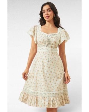 ModCloth Gabriella Cottagecore Babydoll Dress, X Gunne Sax - White
