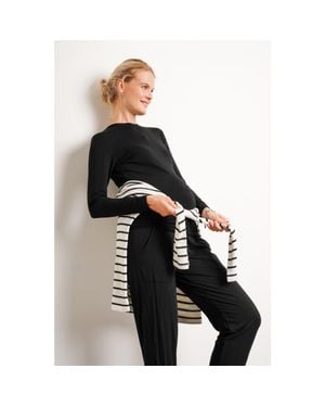 Nom Maternity Liv Long Sleeve Sculpting Maternity Crew Neck Tee - Black