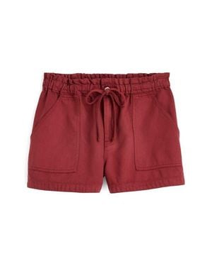 Madewell Pull-On Airy Denim Utility Shorts - Red