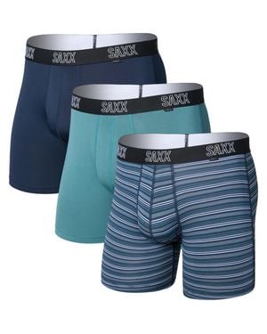 Saxx Underwear Co. 3-Pack Boxer Briefs - Blue