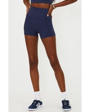 Beach Riot Nali High Waist Pocket Bike Shorts - Blue