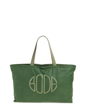 Bode Waxed Cotton Zip Tote - Green