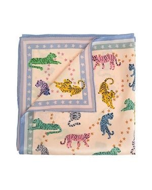 Lost Pattern Neon Tigers Bandana - Pink