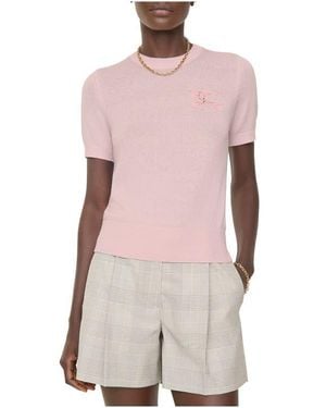 Burberry Knight Wool Cotton Top - Pink